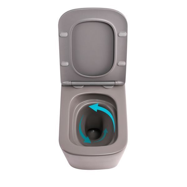 Унітаз підвісний Tern Ultra Quiet 490&times;365&times;325 мм, Stone Grey, з сидінням Slim Duroplast / Soft-close / Quick Release QT17332303ASSG Qtap SD00054289 фото