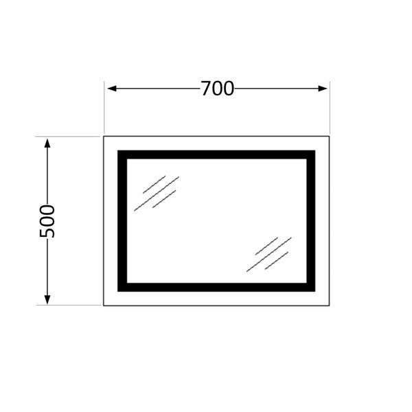 Дзеркало Qtap Mideya (DC-F613) 700х500 з LED-підсвічуванням Touch, з антизапотіванням, димером QT2078NCF7050W SD00054142 фото