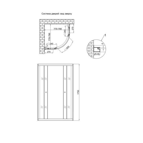 Душова кабіна Lidz Latwa SC80x80.SAT.MID.GR, скло тоноване 4 мм без піддона SD00047609 фото