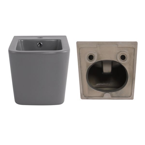 Комплект Qtap Tern Stone grey 3 в 1: підвісний унітаз Ultra Quiet + біде підвісне + раковина накладна QTTERSG49162 SD00055286 фото