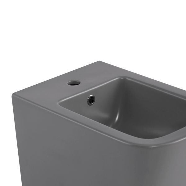 Комплект Qtap Tern Stone grey 3 в 1: підвісний унітаз Ultra Quiet + біде підвісне + раковина накладна QTTERSG49162 SD00055286 фото