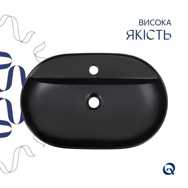 Раковина-чаша Qtap Scorpio 600х400х120 Matt black QT142203MBMBN SD00052916 фото