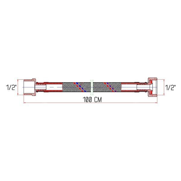 Гнучка підводка для води Thermo Alliance Forte ВЗ 100 см SF382W100 SD00002778 фото