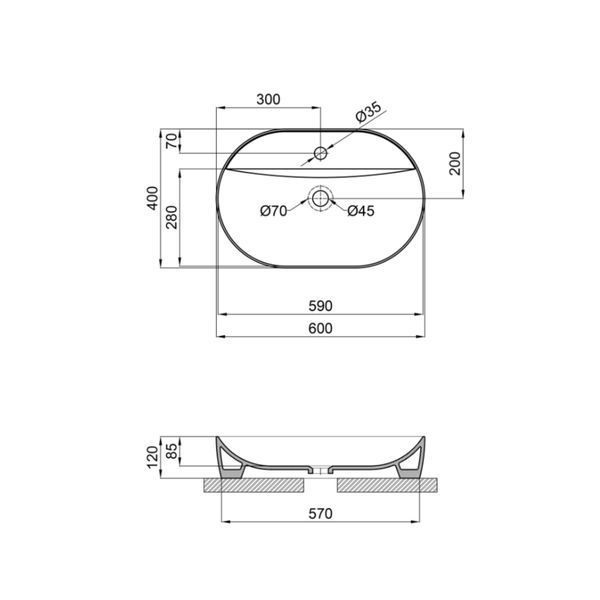 Раковина-чаша Qtap Scorpio 600х400х120 Matt black QT142203MBMBN SD00052916 фото