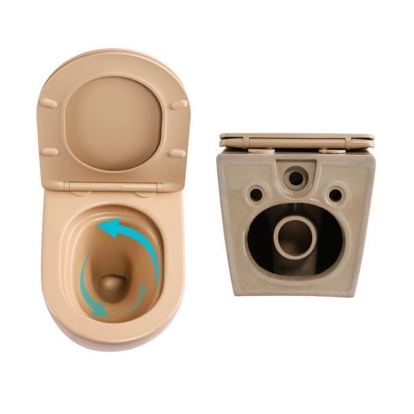 Комплект Qtap Robin Beige 3 в 1: підвісний унітаз Ultra Quiet + біде підвісне + раковина накладна QTROBSB49159 SD00055283 фото